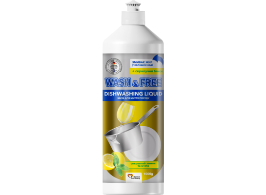 Płyn do mycia naczyń WASH&FREE cytryna i mięta 1000 g