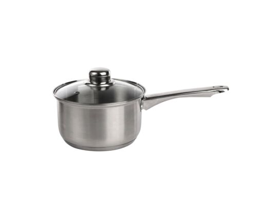 Rondel nierdzewny z pokrywą szklaną FABIO 1,9 l 16 cm