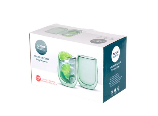 Komplet 2 szklanek Andrea color 300 ml green