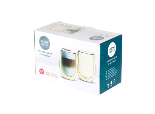 Komplet 2 szklanek Andrea color 300 ml yellow