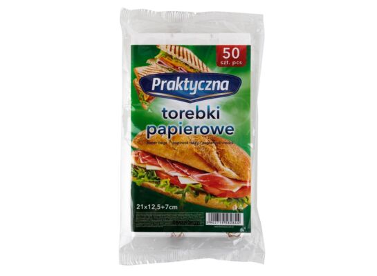 Torebki śniadaniowe papierowe Praktyczna 50 sztuk