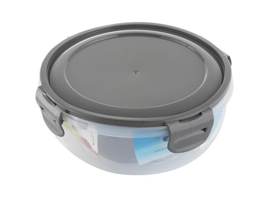 Pojemnik okrągły z klipsami szary 400 ml