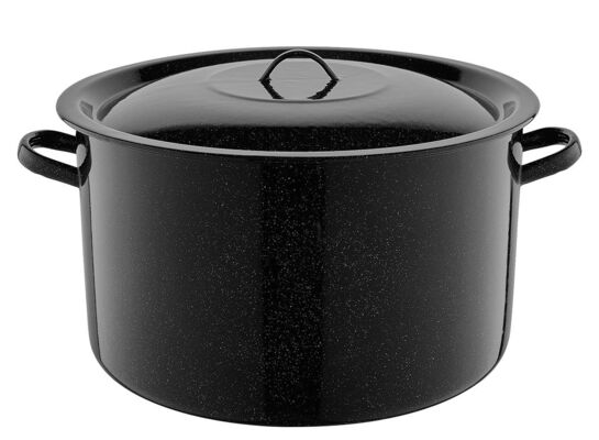 Garnek emaliowany gładki z pokrywką 40 cm 30 l