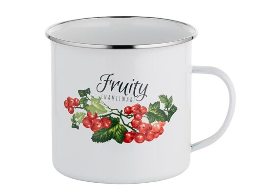 Kubek emaliowany prosty KALINA 12 cm 1,25 l