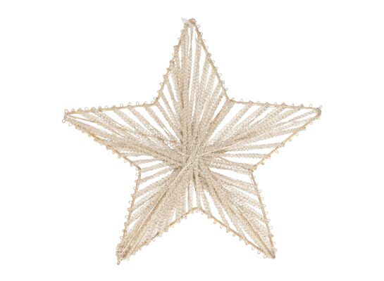 Gwiazda 10 LED ciepły biały 40 cm złota / srebrna
