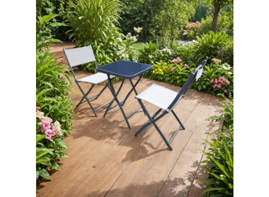 Zestaw Terra stolik i 2 krzesła szary