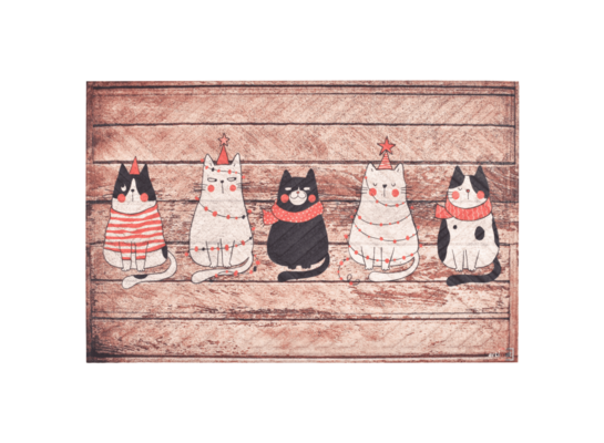 Wycieraczka materiałowa Świąteczne kotki 40 x 60 cm