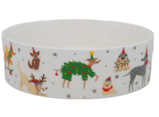 Miska porcelanowa dla psa świąteczna wzór VI 15 x 15 x 5 cm