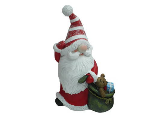 Figurka Święty Mikołaj z workiem na prezenty 20 x 13 cm