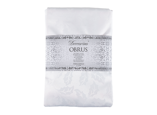 Obrus 140 x 220 cm ostrokrzew biały