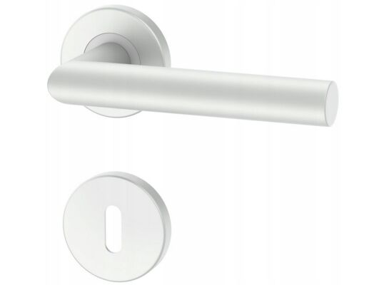 Klamka UNO srebrna na okrągłym szyldzie na klucz Italian Line