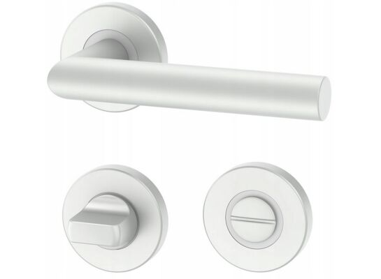 Klamka UNO srebrna na okrągłym szyldzie do WC Italian Line