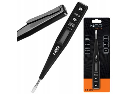 Cyfrowy próbnik napięcia 12-250 V 12 cm Neo Tools