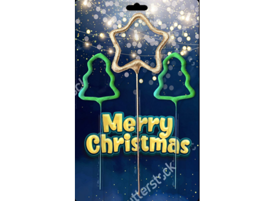 Zimne ognie kształtowe - gwiazdka i choinki