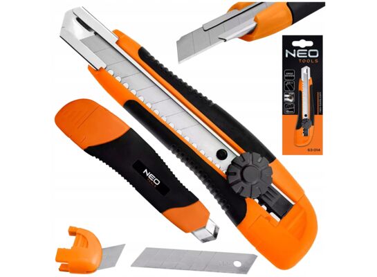 Nóż z ostrzem łamanym 18 mm blokada śrubowa Neo Tools