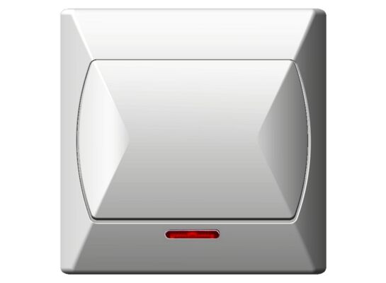 Łącznik jednobiegunowy z podświetleniem AKCENT biały