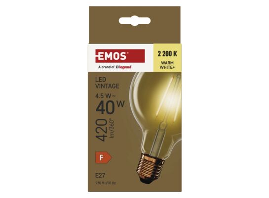 Żarówka LED Vintage G95 4,5W(40W) 420lm E27 ciepła +