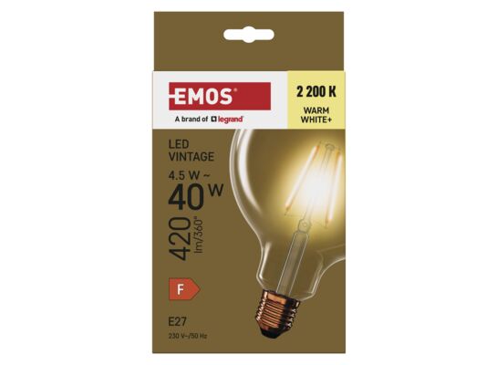 Żarówka LED Vintage G125 4,5W(40W) 420lm E27 ciepła +