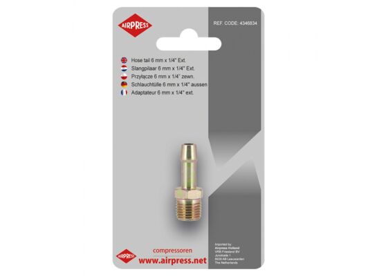 Przyłącze na wąż 6 mm -1/4" gwint zewnętrzny