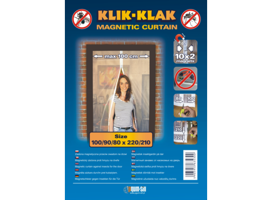 Zasłona magnetyczna 100 x 220 cm czarna