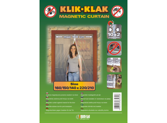 Zasłona magnetyczna 160 x 220 cm czarna