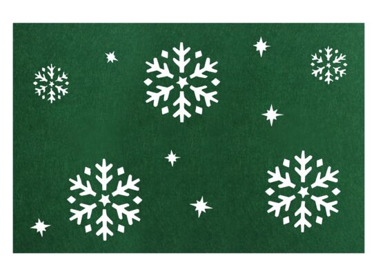 Zestaw 4 sztuk podkładek filcowych śnieg 40 x 30 cm zielony
