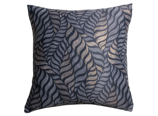 Poduszka ALLORO 45 x 45 cm czarno-złoty nadruk 2S