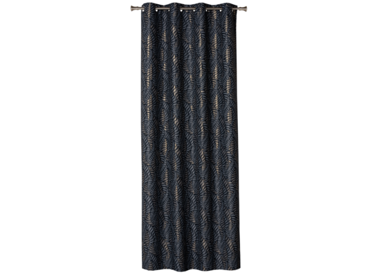 Zasłona z kółkami ALLORO 140 x 260 cm, czarny/złoty nadruk