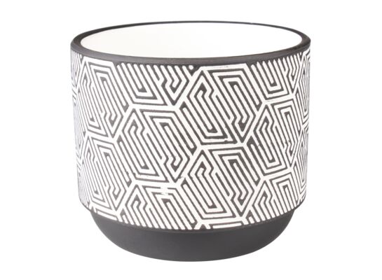 Osłonka FOLKE terrakota 14 x 14 x 12 cm biało-czarny
