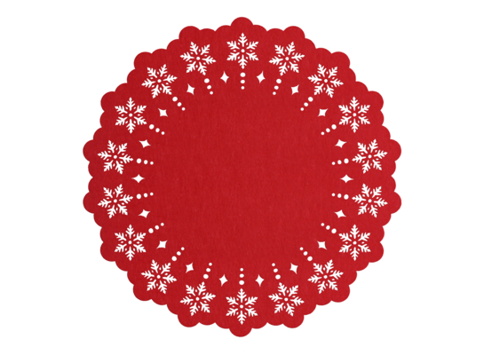 Podkładka filcowa ŚNIEŻYNKA średnica 38 cm czerwony