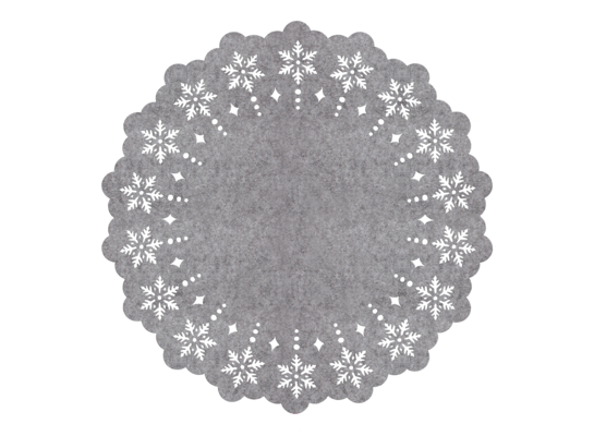 Podkładka filcowa ŚNIEŻYNKA średnica 38 cm szary