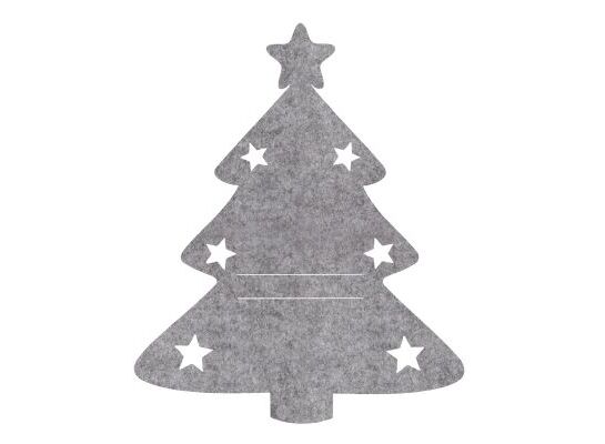 Zestaw 4 sztuk podkładek filcowych na sztućce choinka 15 x 20 cm szary