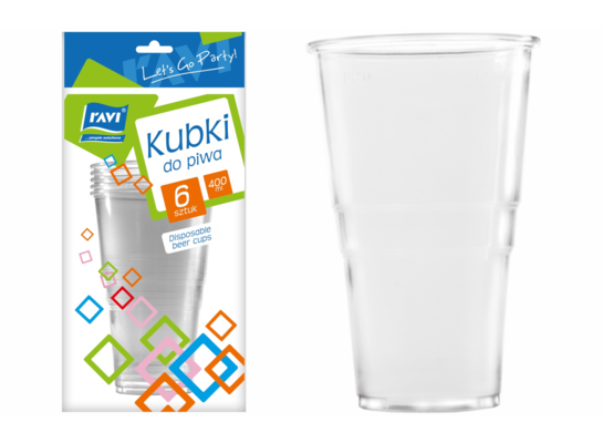 Kubek do piwa 400 ml 6 sztuk