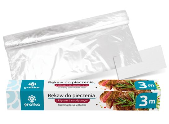 Rękaw do pieczenia z klipsami GRATKA 3 m x 29 cm