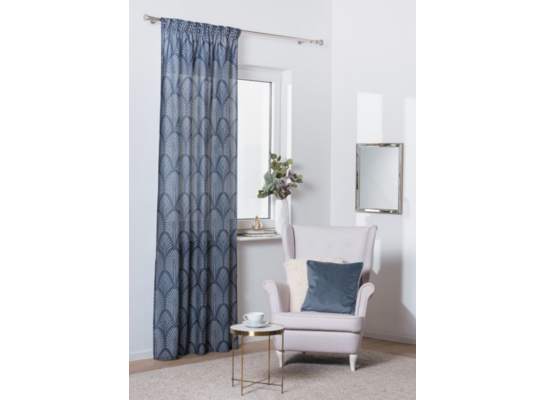 Zasłona z taśmą DECO 140 x 260 cm szary