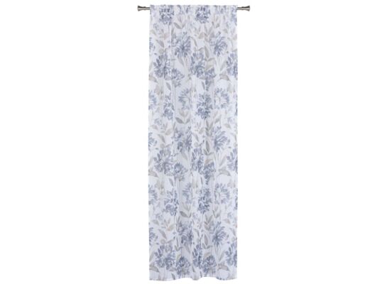 Firanka z taśmą PLANTO, 140 x 260 cm, kolor biało-szary kwiaty