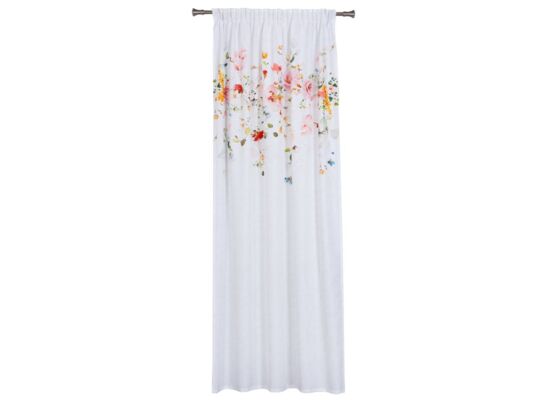 Zasłona z taśmą FLOWER 138 x 260 cm kolor biały