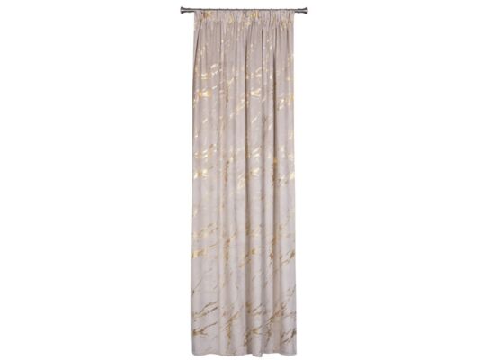 Zasłona z taśmą STORM 140 x 260 cm beżowo-złoty