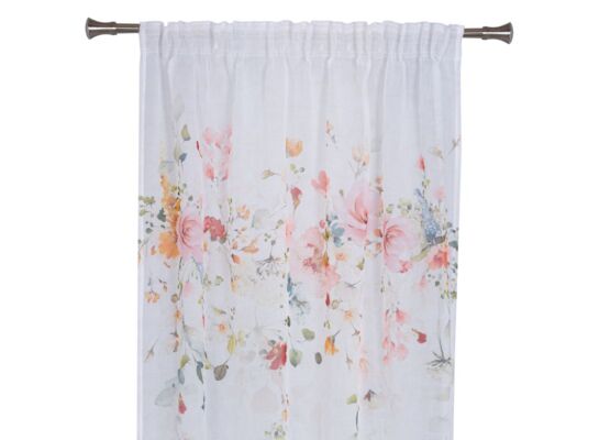Firana z taśmą FLOWER, 138 x 260 cm biały