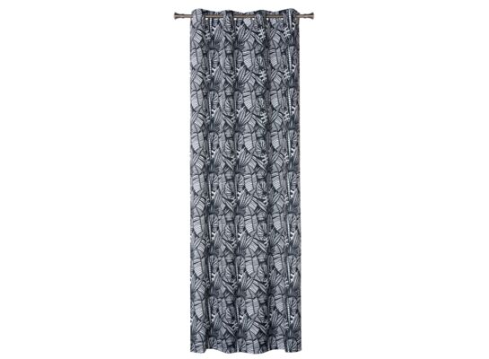 Zasłona z kółkami MALMOS 140 x 260 cm biało-czarny