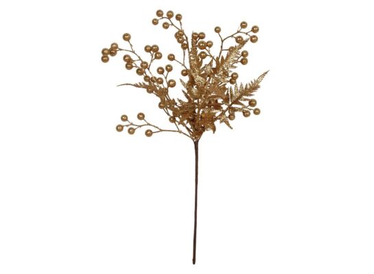 Sztuczna roślina gałązka JARZĘBINA 40 cm kolor złoty