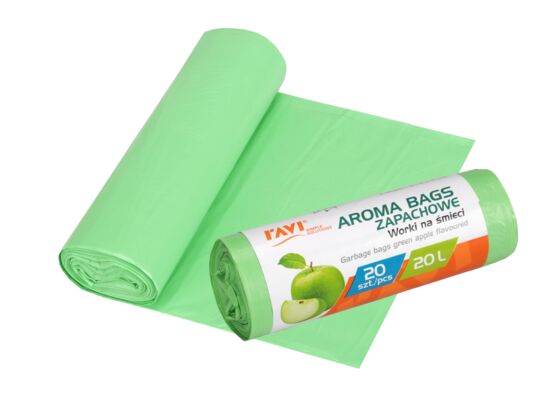 Worki na śmieci Aroma Bags zielone jabłuszko 20 l 20 sztuk