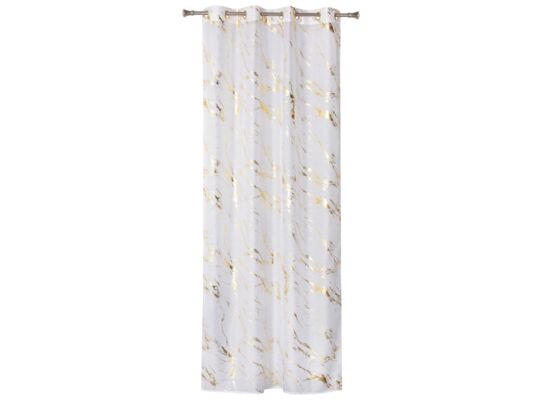 Firana z kółkami STORM 140 x 260 cm biały/złoty