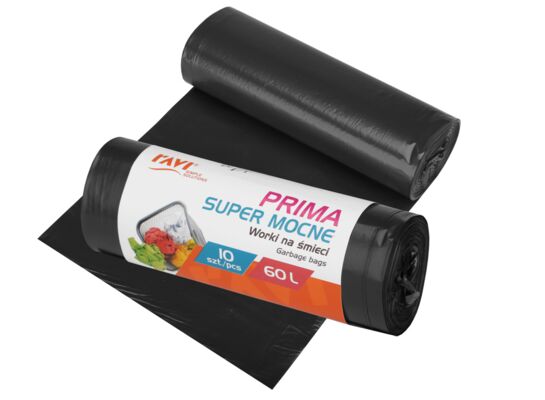 Worki na śmieci Prima 60 l LDPE czarne 10 sztuk