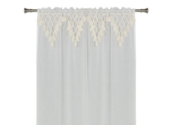 Firanka z tunelem BOHO 140 x 300 cm, kolor biały