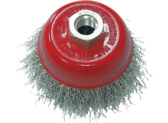 Szczotka doczołowa z drutu stalowego falistego fi 100 mm m14 Proline