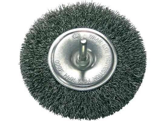 Szczotka tarczowa druciana stal falista fi 63 mm trzpień 6 mm Proline
