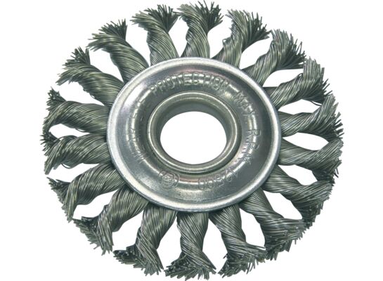 Szczotka tarczowa z drutu stalowego skręcanego fi 100 mm Proline