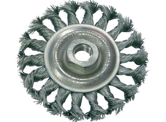 Szczotka tarczowa z drutu stalowego skręcanego fi 100 mm m14 Proline
