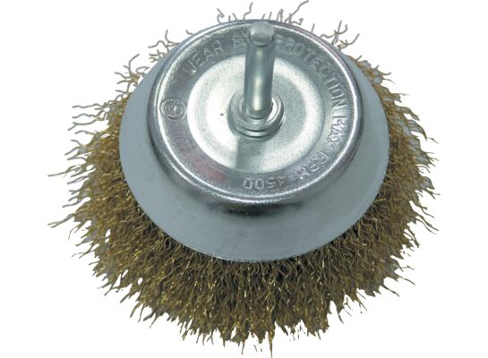 Szczotka doczołowa druciana stalowa mosiądz fi 50 mm trzpień 6 mm Proline